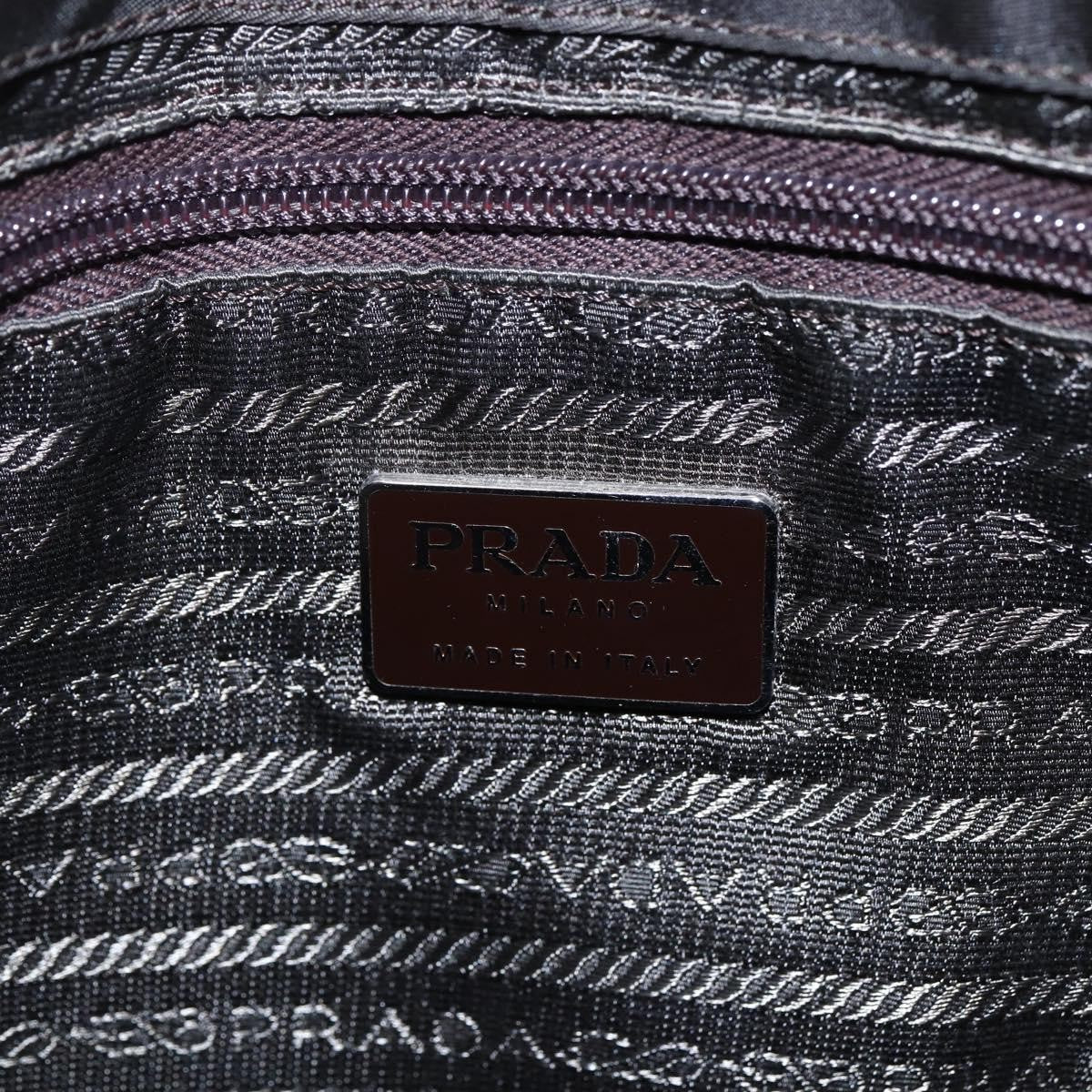 Prada Resin Chain Shoulder Bag Nylon Brown Nylon Shoulder Bag Bag (Pre-Owned)