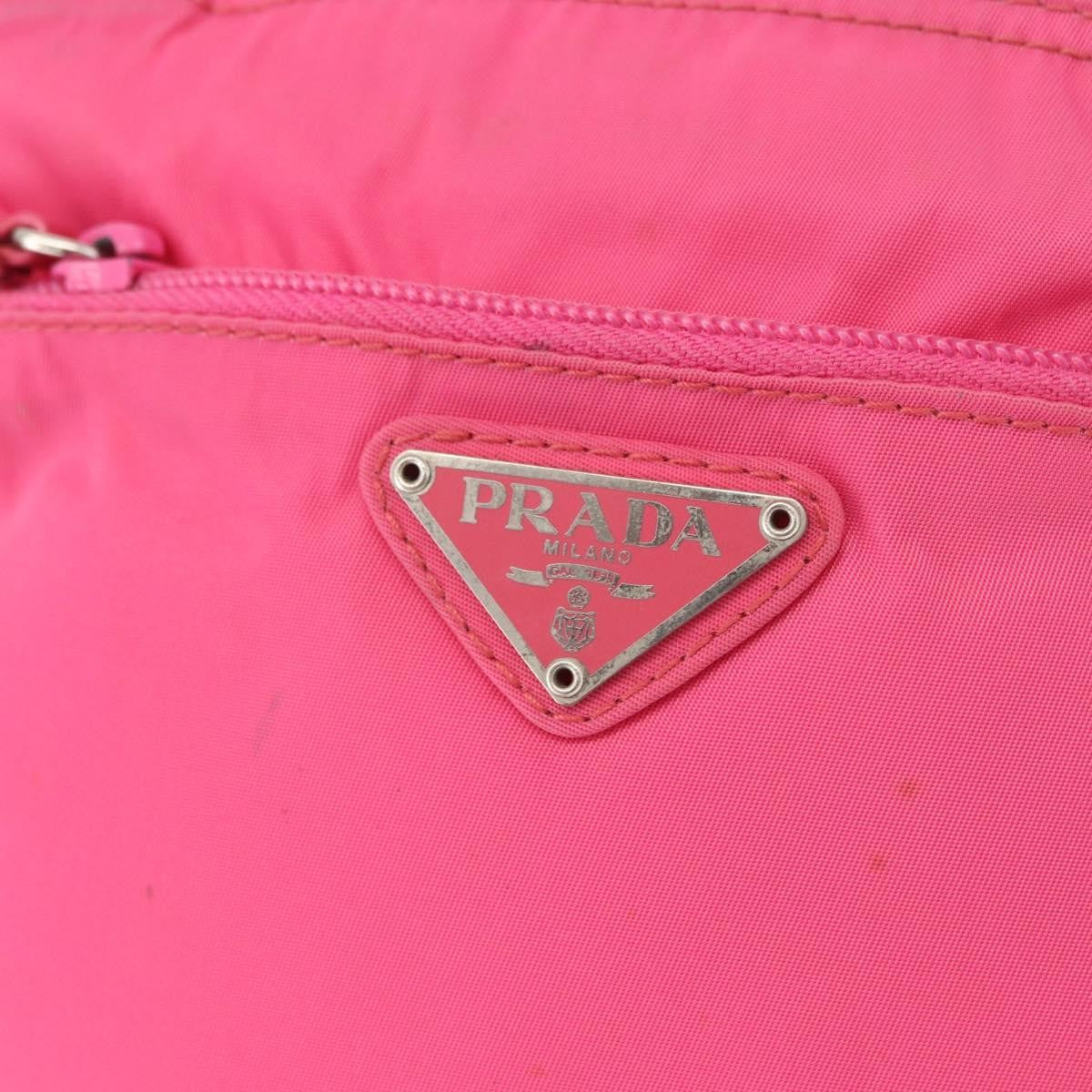 Prada Front Pocket Messenger Bag Re-Nylon With Saffiano Leather Pink Nylon Shoulder Bag Bag (Pre-Owned)