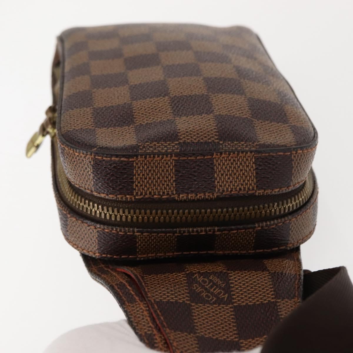Louis Vuitton Geronimos Waist Bag Damier Brown Canvas Shoulder Bag Bag (Pre-Owned)