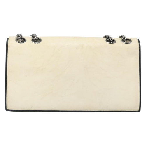 Chanel 2.55 Shoulder Bag Leather White Leather Shoulder Bag Bag (Pre-Owned)