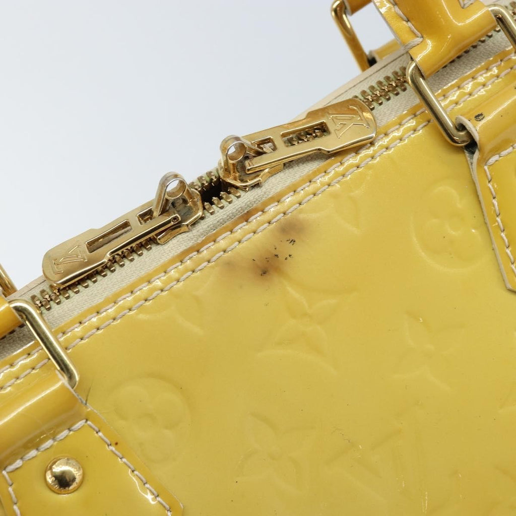 Louis Vuitton Alma Handbag Monogram Vernis Yellow Patent_Leather Handbag (Pre-Owned)
