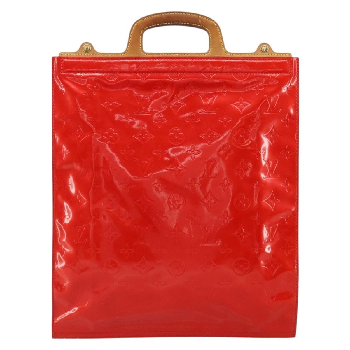 Louis Vuitton Stanton Handbag Monogram Vernis Red Patent_Leather Tote Bag Bag (Pre-Owned)