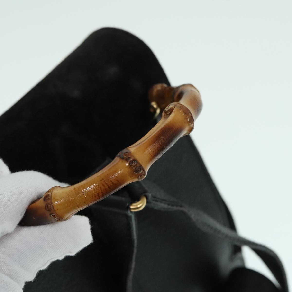 Gucci Gucci Bamboo Backpack Daim Black Suede Backpack Bag (Pre-Owned)