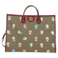 Gucci Doraemon Tote Printed Mini Gg Coated Canvas Beige Canvas Tote Bag Bag (Pre-Owned)