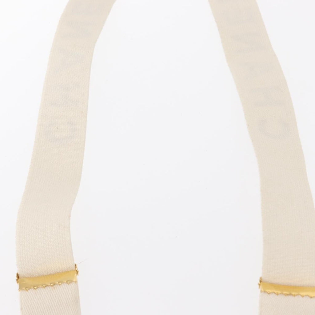 Chanel Logo Suspenders Canvas White Canvas Belts Accessory (Pre-Owned)