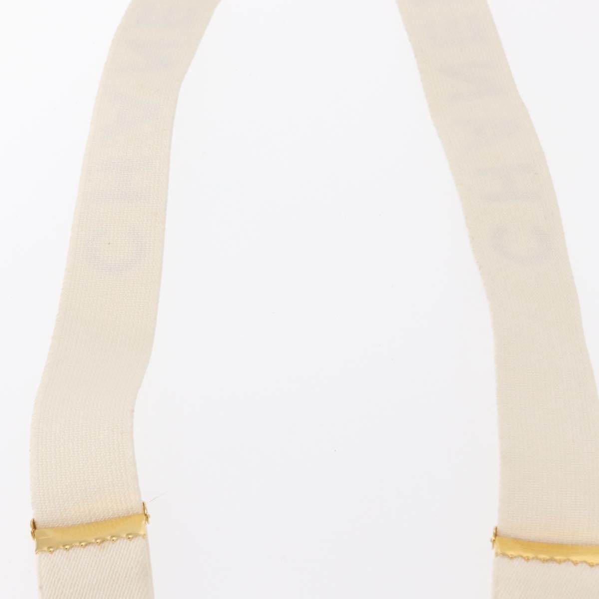 Chanel Logo Suspenders Canvas White Canvas Belts Accessory (Pre-Owned)