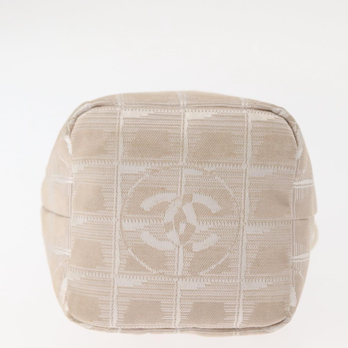 Chanel Travel Line Pouch Nylon Beige Nylon Clutche & Pouche Bag (Pre-Owned)