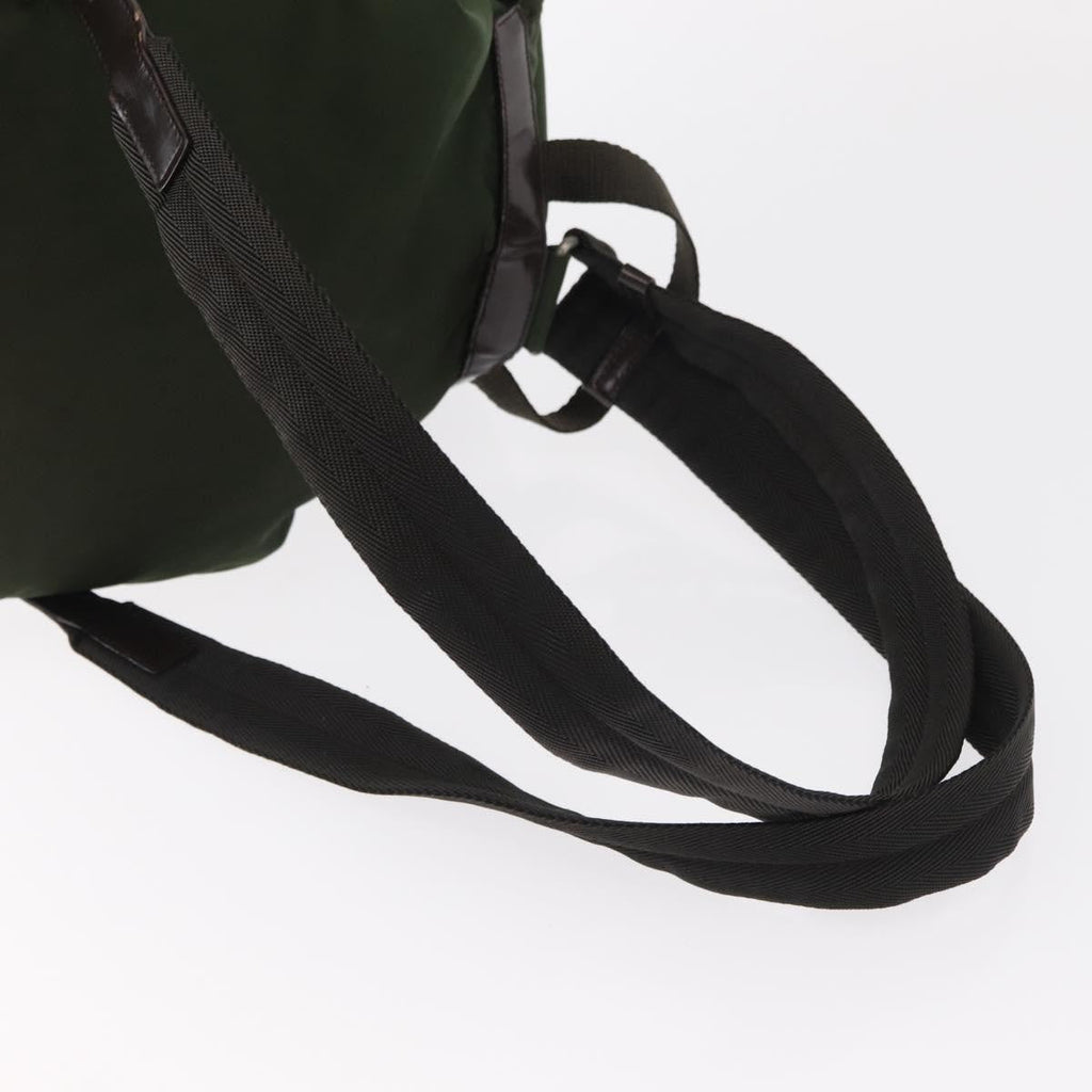 Prada Double Front Pocket Backpack Tessuto Khaki Nylon Backpack Bag (Pre-Owned)