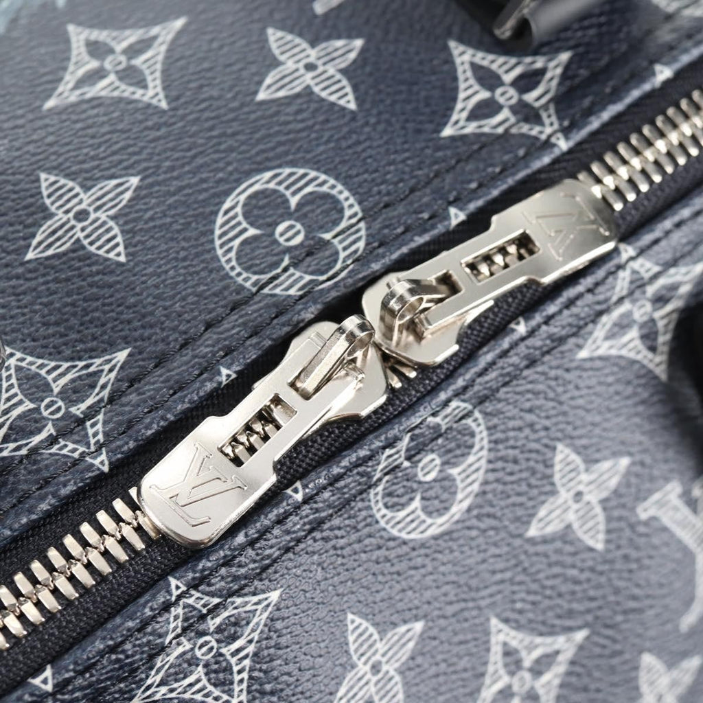 Louis Vuitton Keepall Bandouliere Bag Limited Edition Chapman Savane Monogram Canvas Navy Canvas Travel Bag Bag (Pre-Owned)