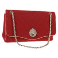 Chanel Leo Lion Flap Bag Chevron Jersey Red Cotton Shoulder Bag Bag (Pre-Owned)