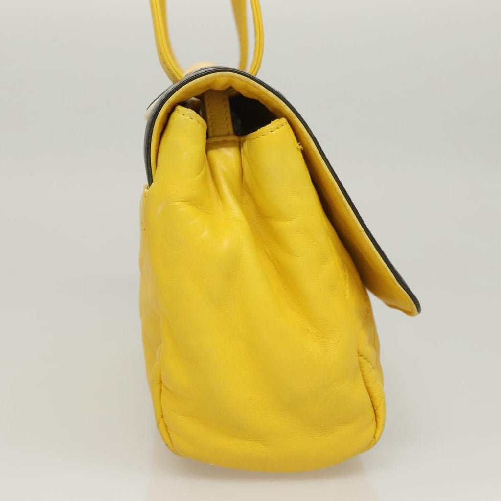 Chanel Two Tone Mademoiselle Lock Flap Bag Quilted Lambskin Yellow Leather Shoulder Bag Bag (Pre-Owned)