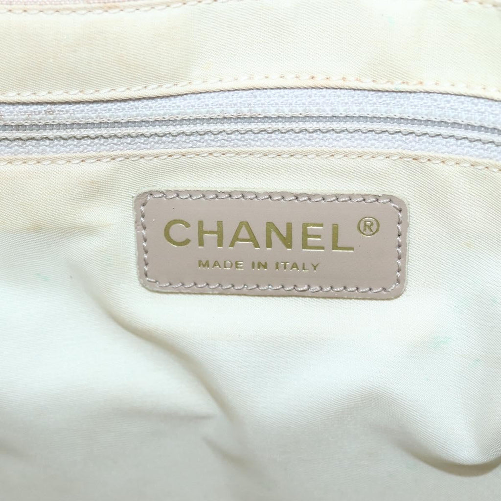 Chanel Travel Line Tote Nylon Beige Nylon Bag (Pre-Owned)