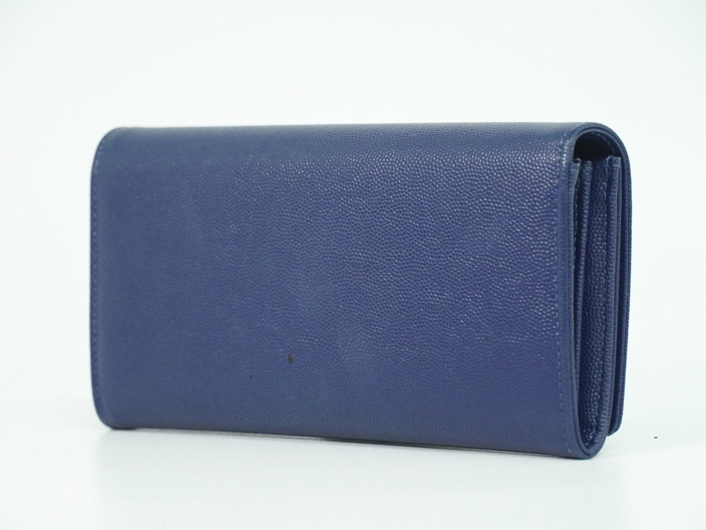 Chanel Deauville Flap Wallet Caviar Navy Leather Wallets Accessory (Pre-Owned)