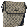 Gucci Flap Messenger Gg Coated Canvas Navy Canvas Shoulder Bag Bag (Pre-Owned)