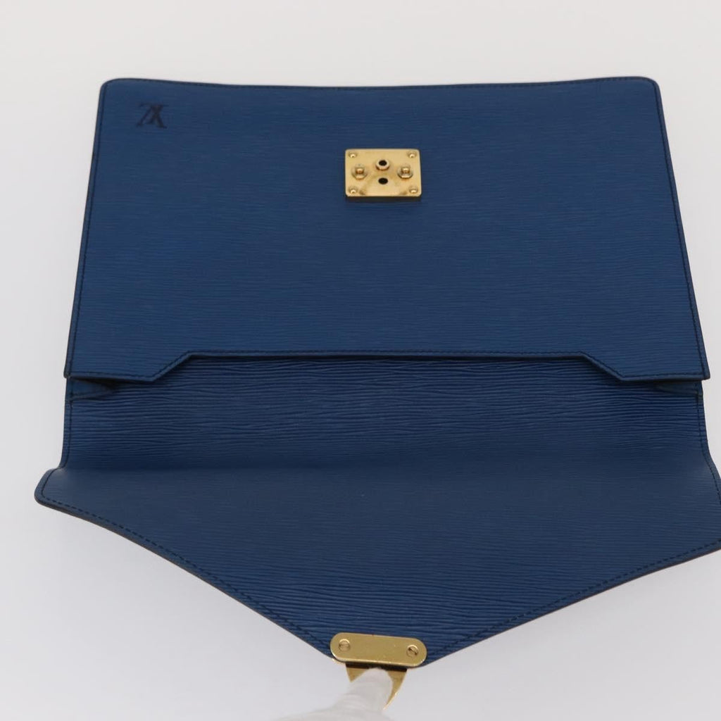 Louis Vuitton Porte-Documents Senateur Bag Epi Leather Blue Leather Clutche & Pouche Bag (Pre-Owned)