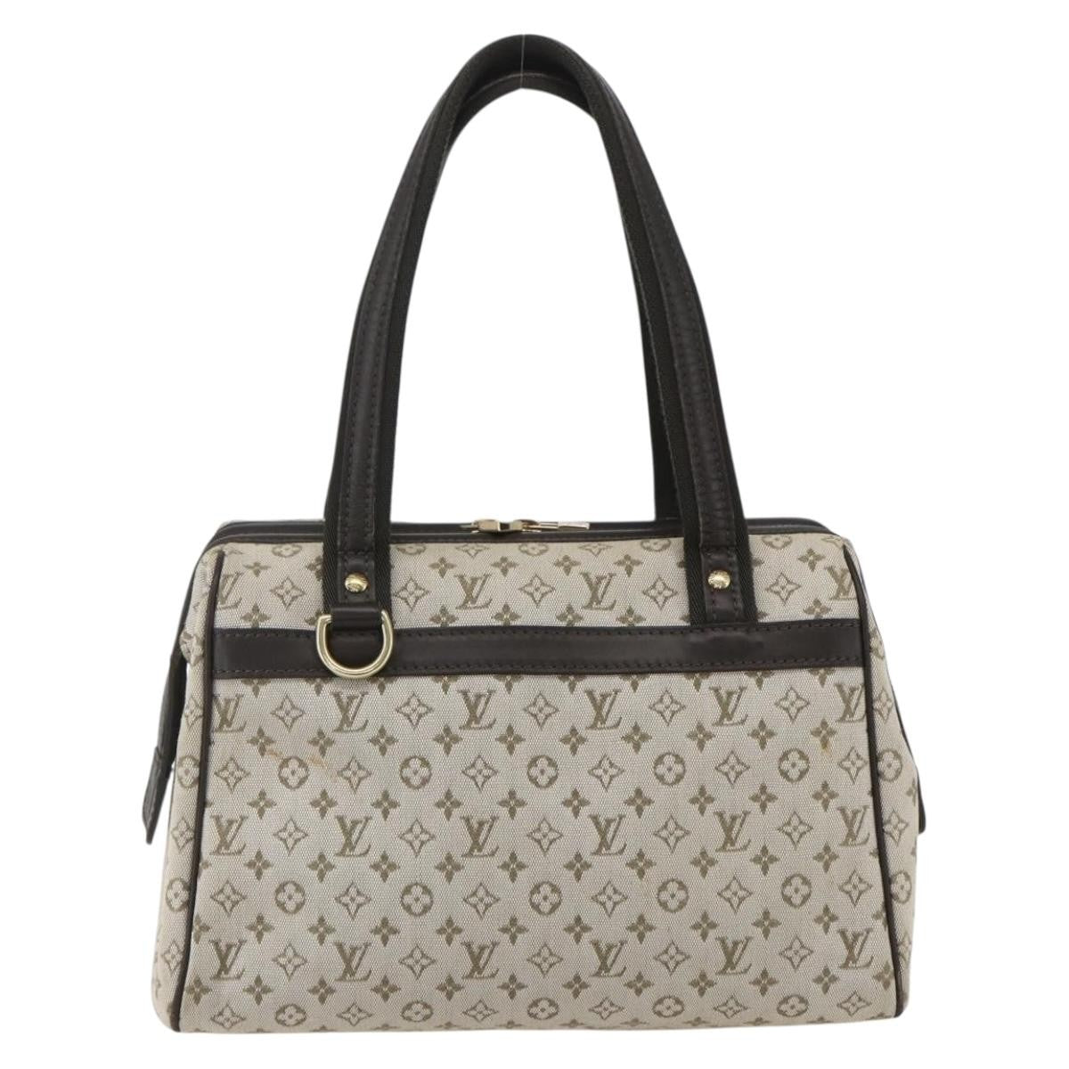 Louis Vuitton Josephine Handbag Mini Lin Khaki Canvas Handbag (Pre-Owned)