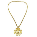 Chanel Cc Flower Pendant Necklace Metal Gold Gold_Plated Necklace Jewelry (Pre-Owned)