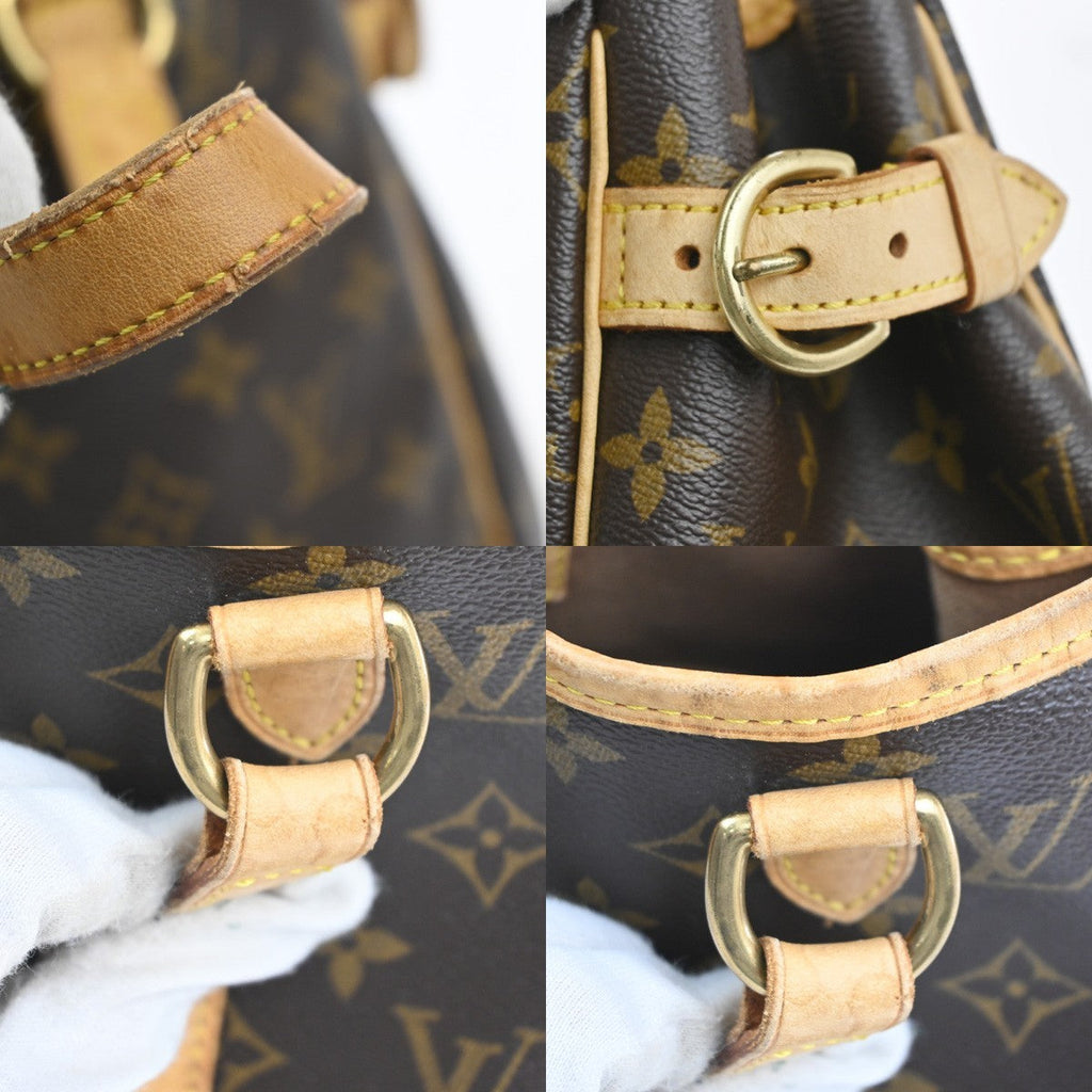 Louis Vuitton Batignolles Handbag Monogram Canvas Brown Leather Handbag (Pre-Owned)