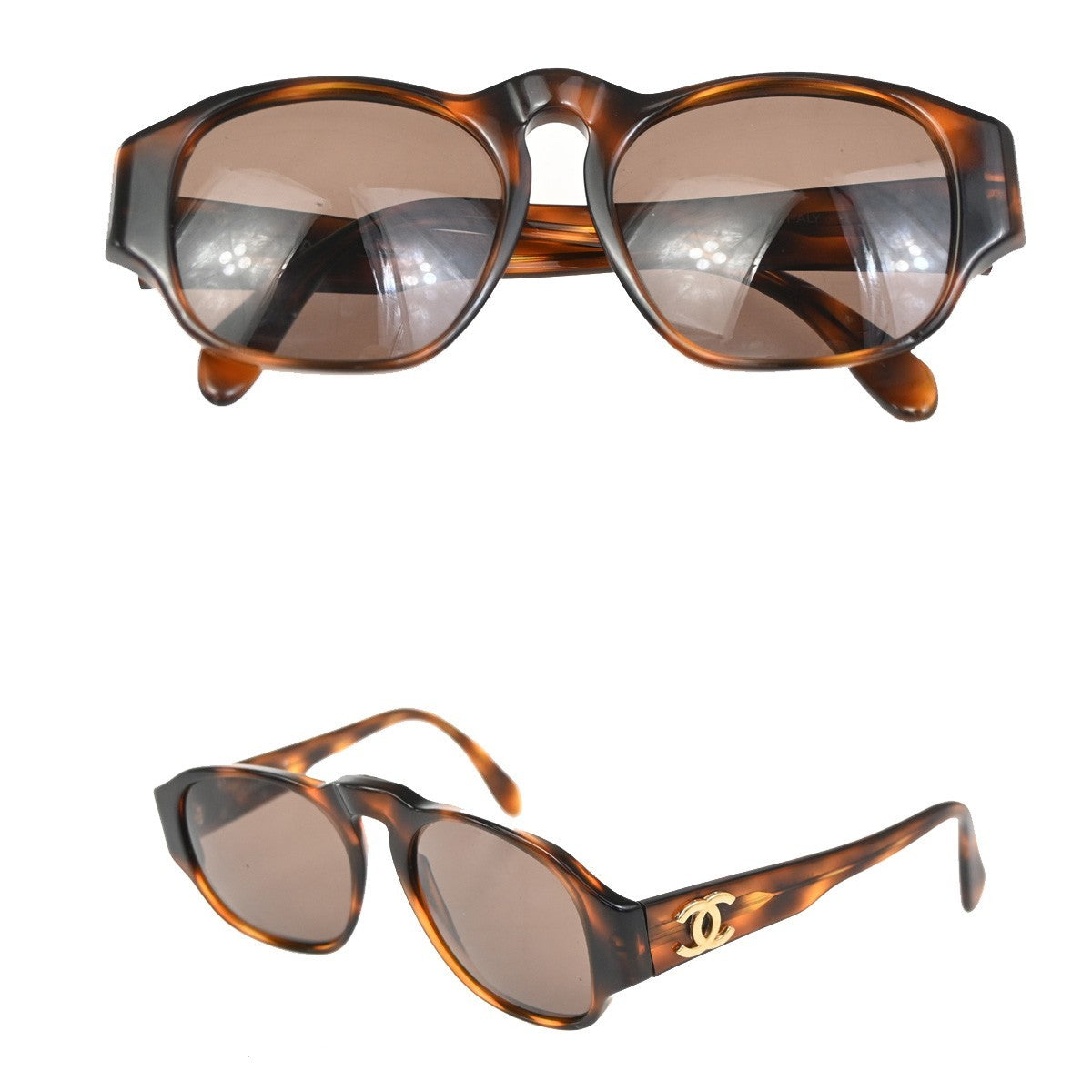Chanel Logo Cc Sunglasses Plastic Brown Plastic Sunglasse Accessory (Pre-Owned)