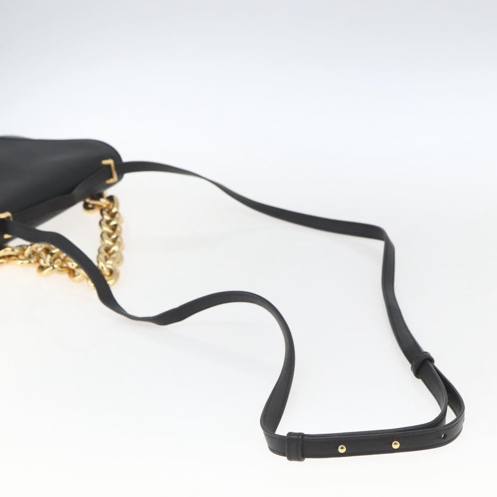Bottega Veneta Mount Shoulder Bag Leather Black Leather Shoulder Bag Bag (Pre-Owned)