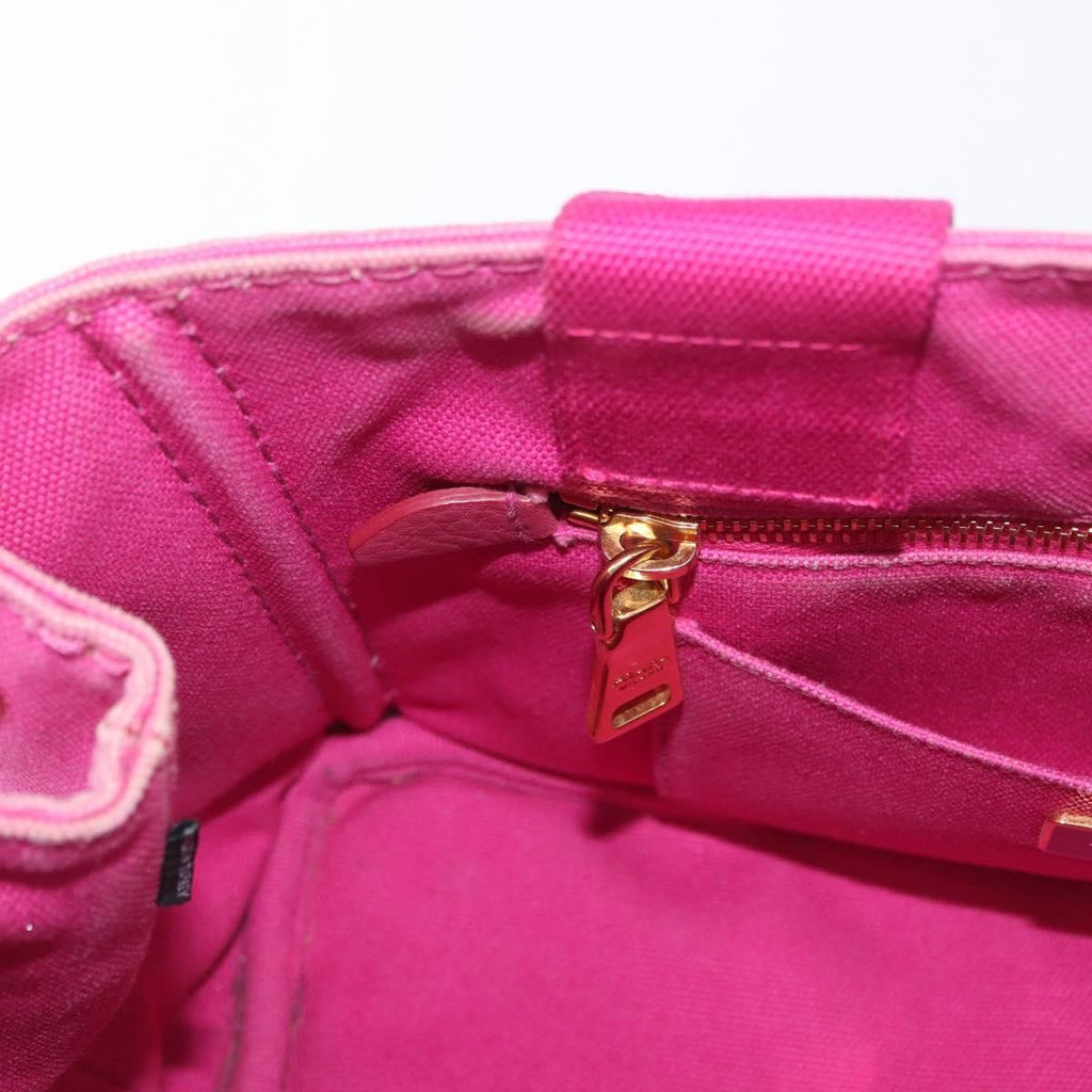 Prada Canapa Tote Canvas Pink Canvas Tote Bag Bag (Pre-Owned)