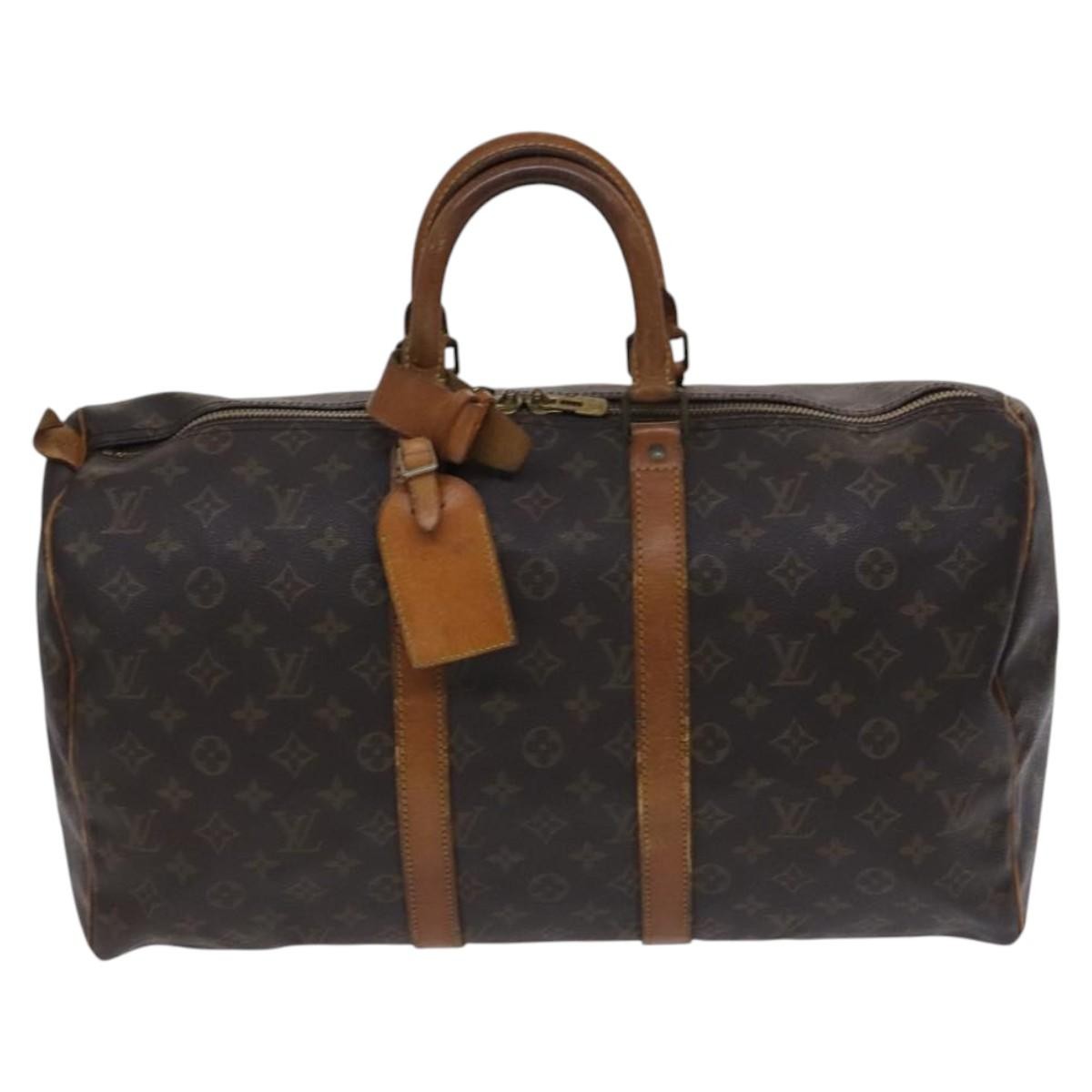 Louis Vuitton Keepall Bag Monogram Canvas Brown Canvas Travel Bag Bag (Pre-Owned)