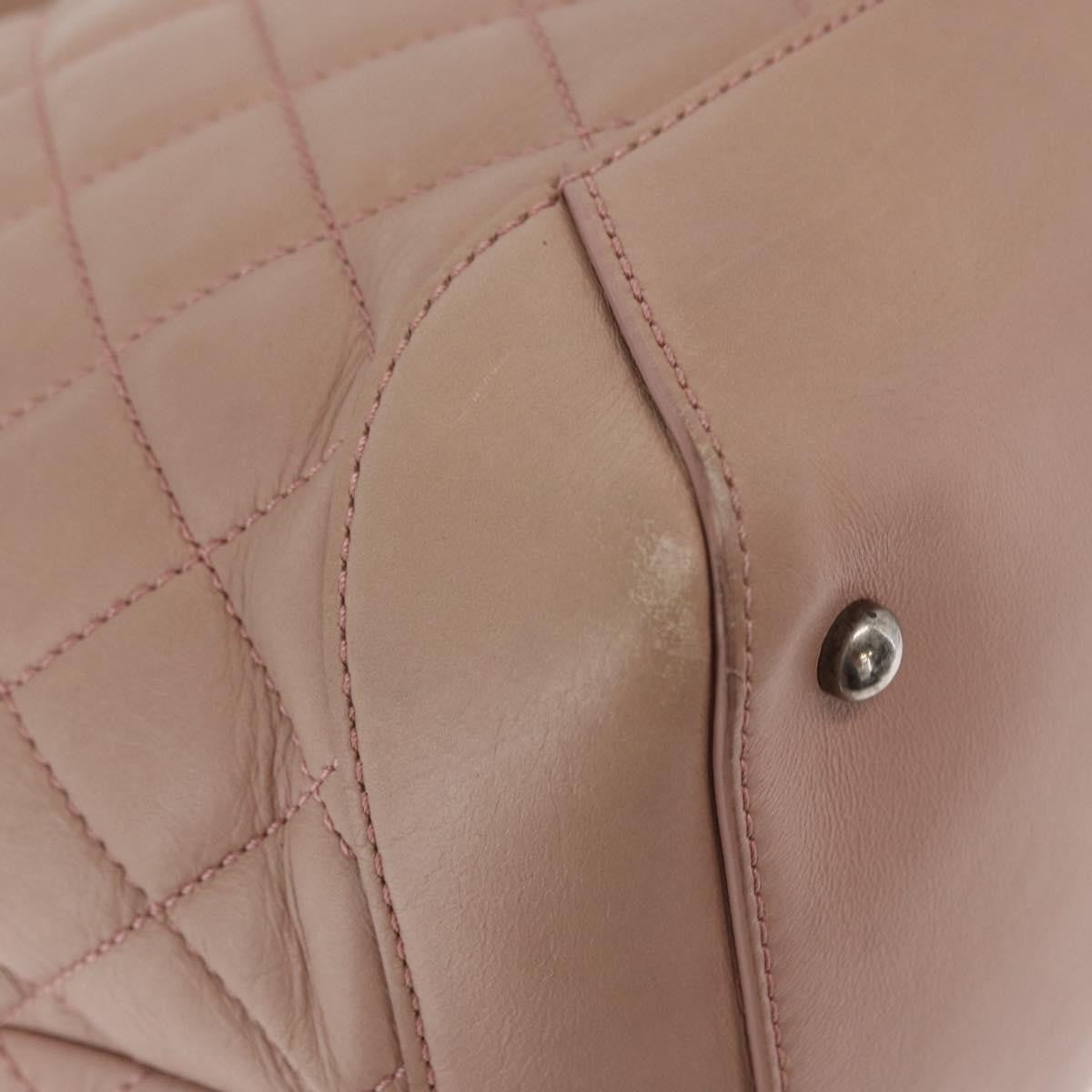 Chanel Easy Shopping Tote Quilted Calfskin Pink Leather Tote Bag Bag (Pre-Owned)