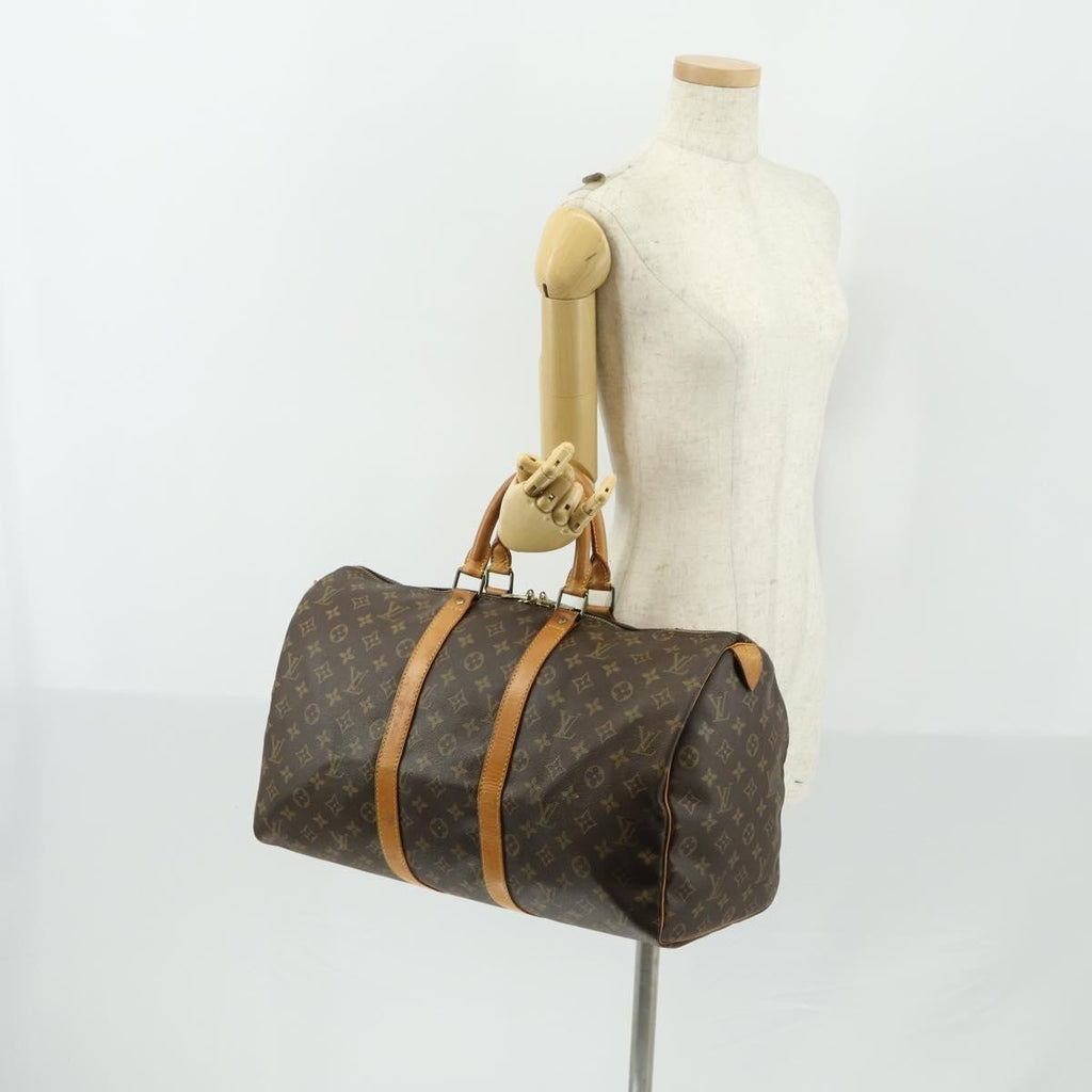 Louis Vuitton Keepall Bag Monogram Canvas Brown Canvas Travel Bag Bag (Pre-Owned)