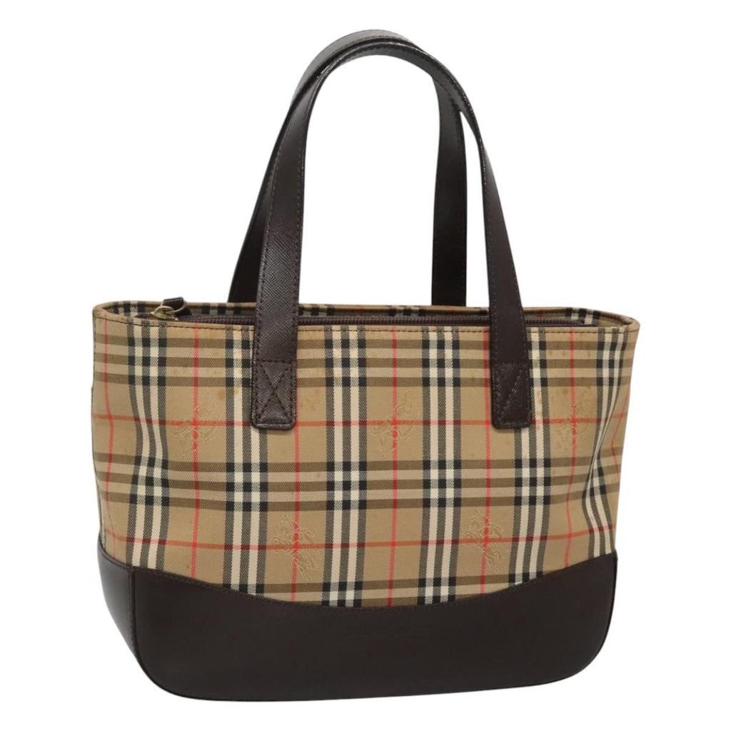 Burberry Nova Check Handbag Nova Check Canvas And Leather Beige Canvas Handbag (Pre-Owned)
