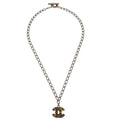 Chanel Cc Pendant Necklace Metal Silver Silver_Plated Necklace Jewelry (Pre-Owned)