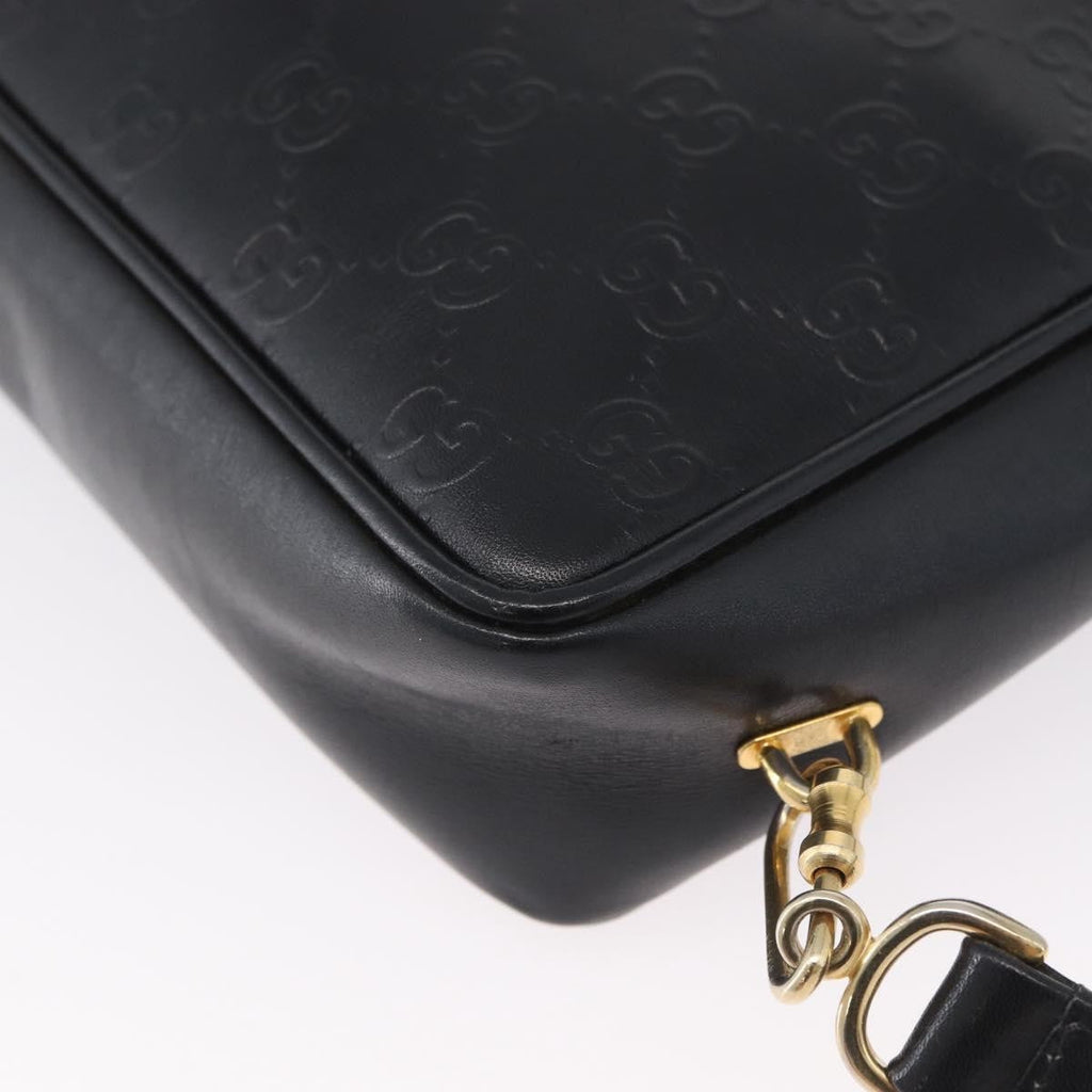Gucci Vintage Clutch Bag Leather Black Leather Clutche & Pouche Bag (Pre-Owned)