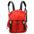 Prada Double Buckle Backpack Tessuto Red Nylon Backpack Bag (Pre-Owned)