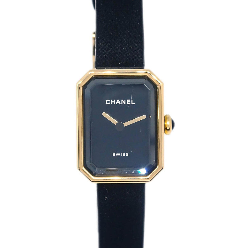 Chanel Premiere Velours Mini Quartz Watch Titanium With Yellow Gold And Velvet Rubber With Diamond Dial Watch (Pre-Owned)