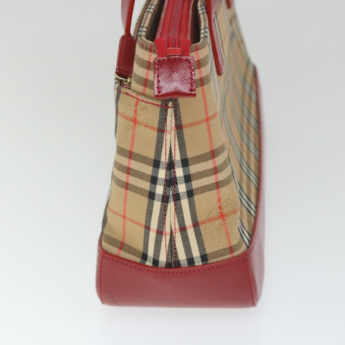 Burberry Nova Check Handbag Leather And Nylon Beige Nylon Handbag (Pre-Owned)