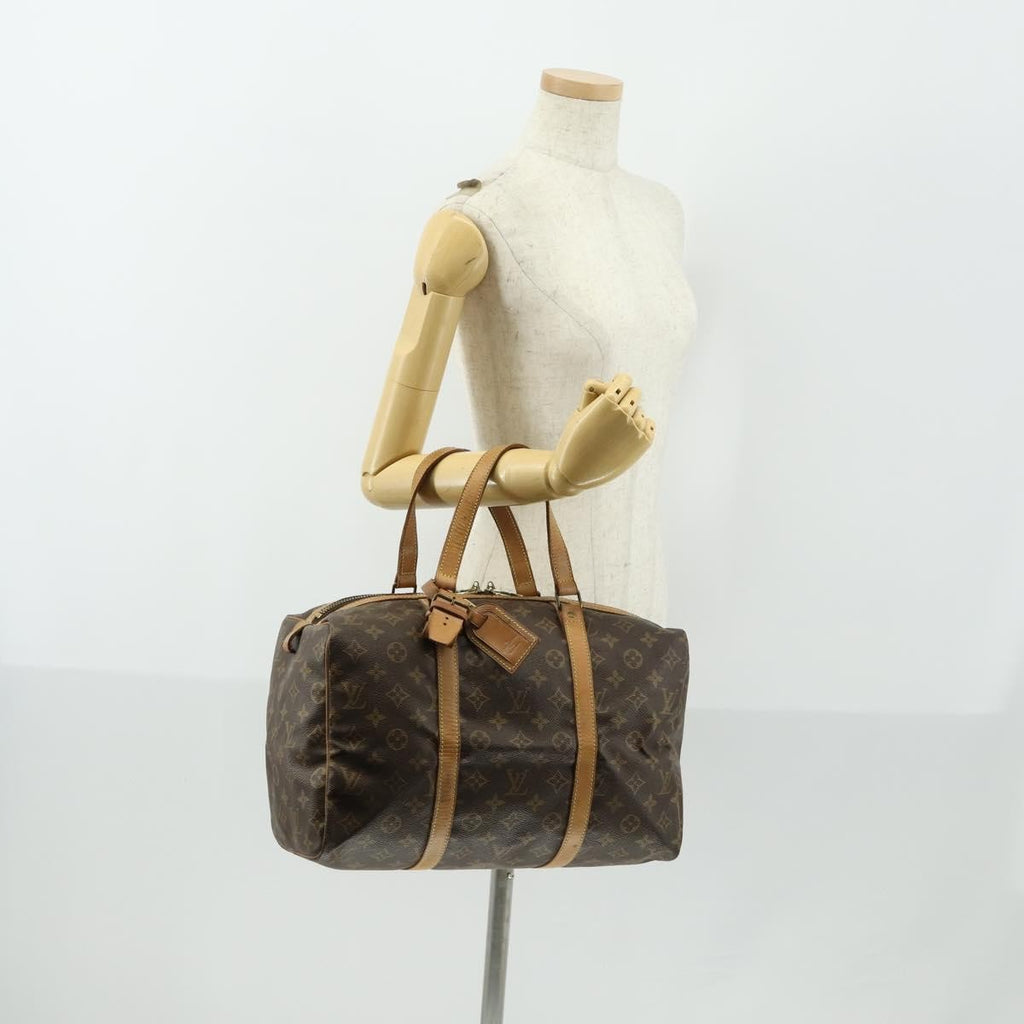 Louis Vuitton Sac Souple Handbag Monogram Canvas Brown Canvas Travel Bag Bag (Pre-Owned)