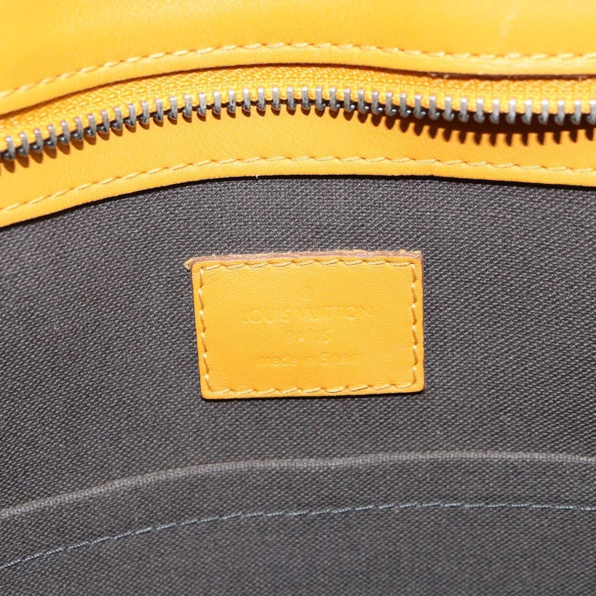 Louis Vuitton Tadao Handbag Damier Infini Leather Yellow Leather Handbag (Pre-Owned)