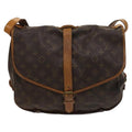 Louis Vuitton Saumur Handbag Monogram Canvas Brown Canvas Shoulder Bag Bag (Pre-Owned)
