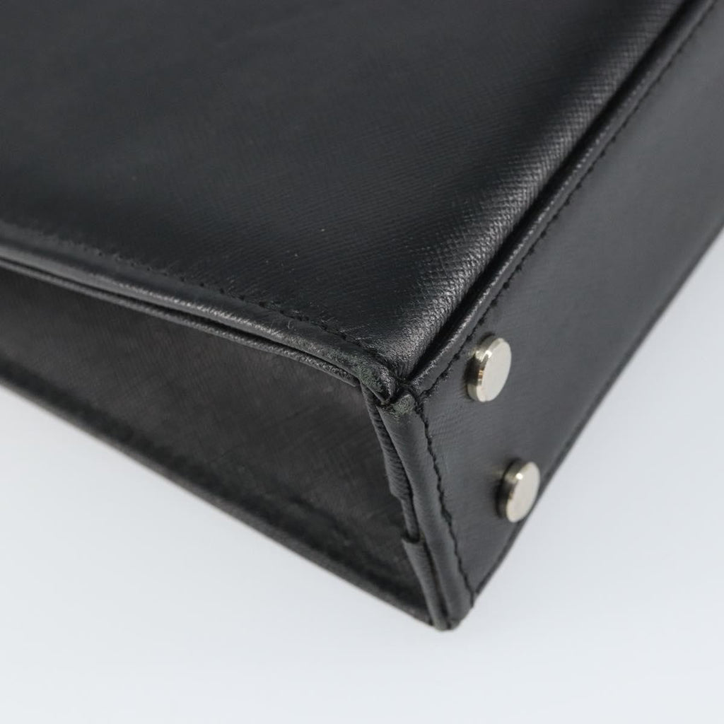 Burberry Vintage Briefcase Leather Black Leather Briefcase Bag (Pre-Owned)