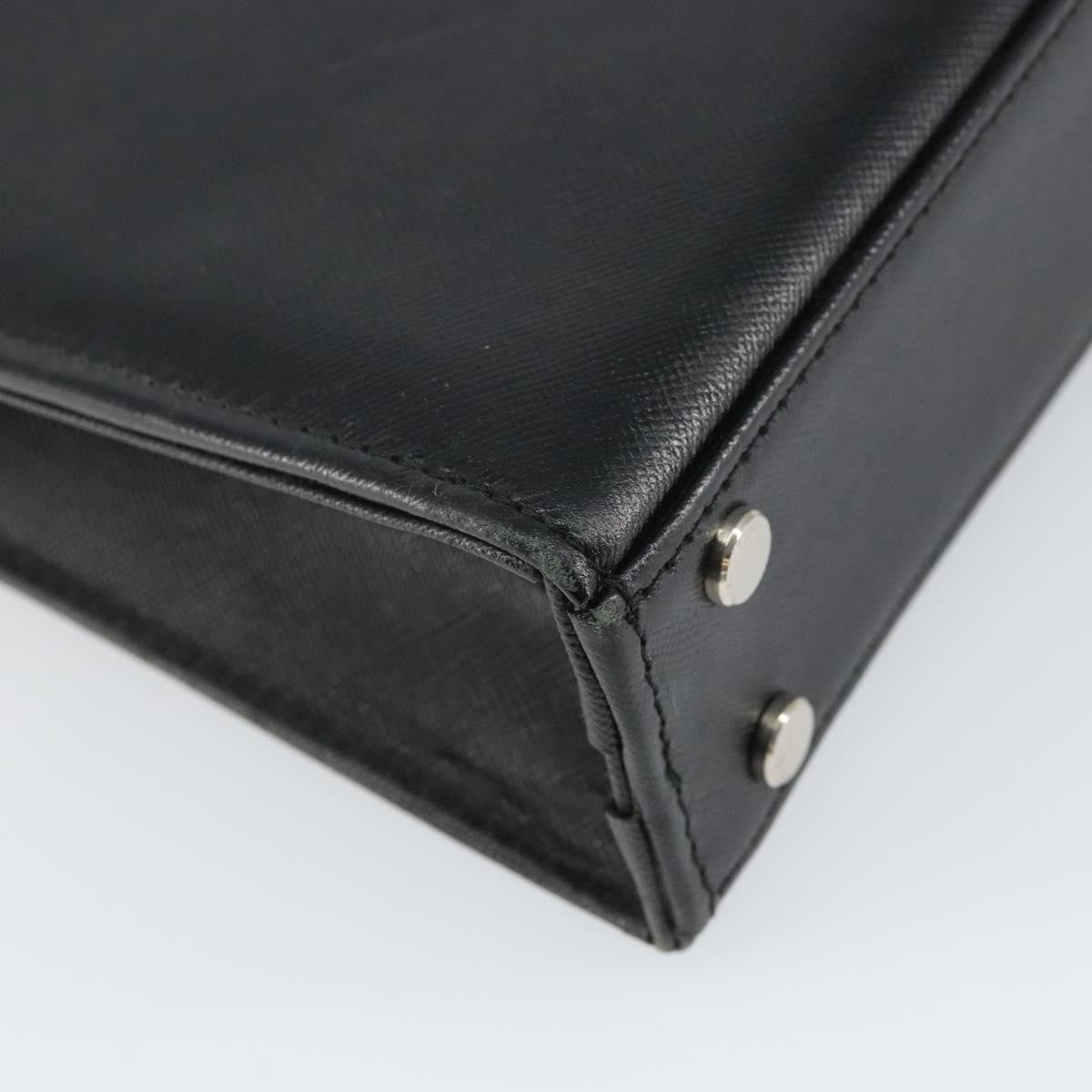 Burberry Vintage Briefcase Leather Black Leather Briefcase Bag (Pre-Owned)