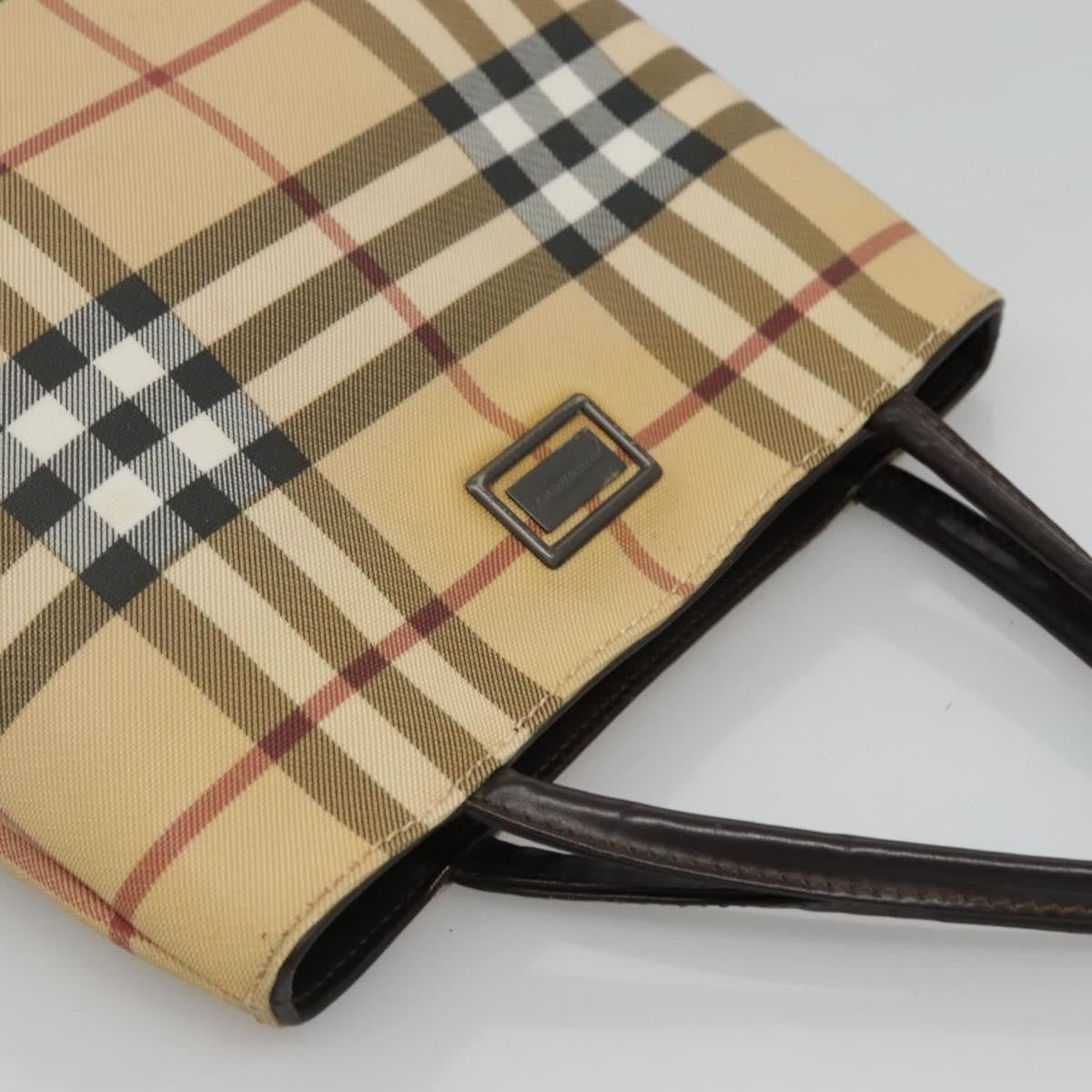 Burberry Nova Check Handbag Nova Check Canvas Beige Canvas Handbag (Pre-Owned)