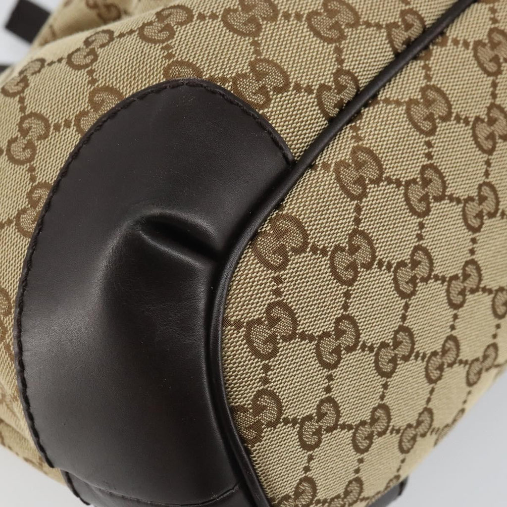Gucci Sukey Top Handle Satchel Gg Canvas With Leather Beige Canvas Handbag (Pre-Owned)
