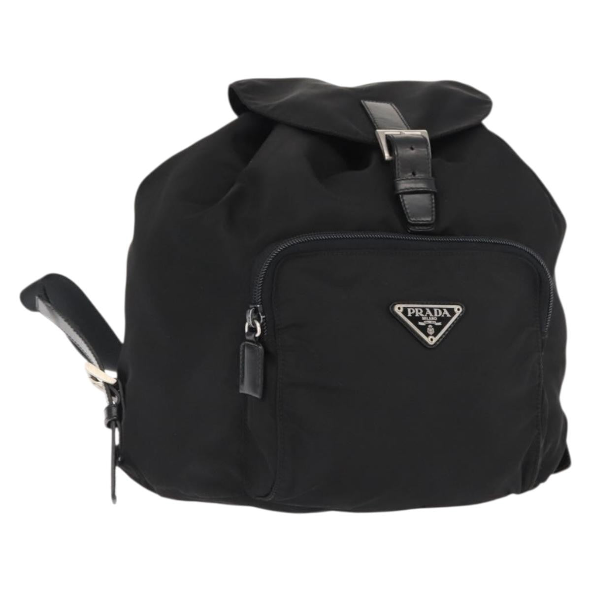 Prada Front Pocket Backpack Tessuto Black Nylon Backpack Bag (Pre-Owned)