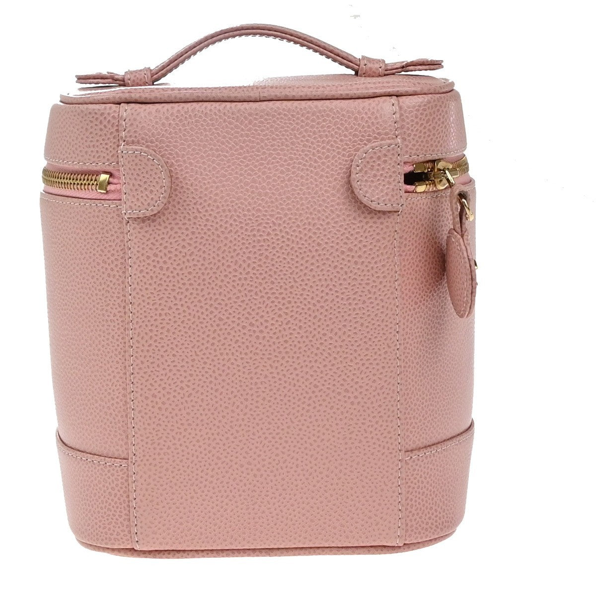 Chanel Vintage Timeless Cosmetic Case Caviar Pink Leather Handbag (Pre-Owned)