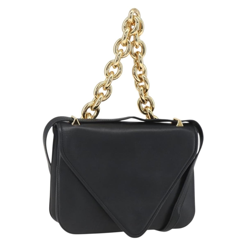 Bottega Veneta Mount Shoulder Bag Leather Black Leather Shoulder Bag Bag (Pre-Owned)