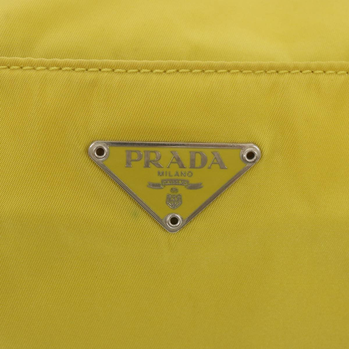 Prada Vintage Shoulder Bag Tessuto Yellow Nylon Shoulder Bag Bag (Pre-Owned)