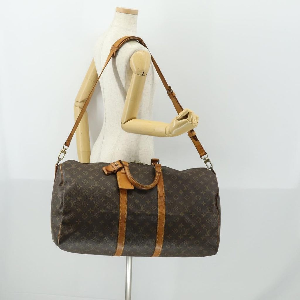 Louis Vuitton Keepall Bandouliere Bag Monogram Canvas Brown Canvas Travel Bag Bag (Pre-Owned)