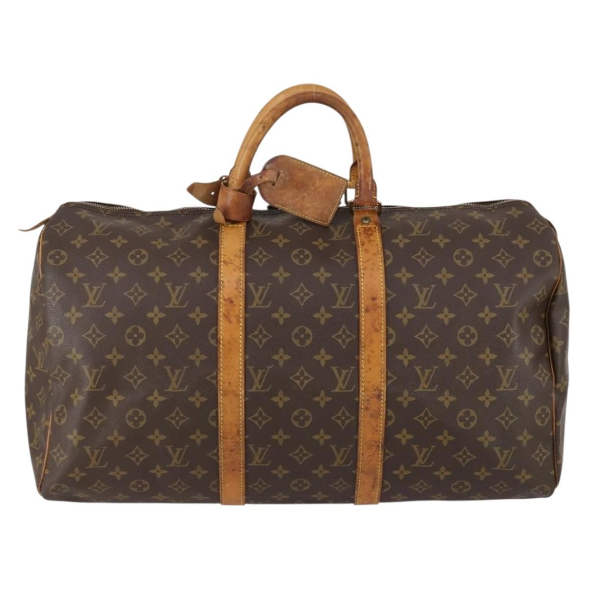 Louis Vuitton Keepall Bag Monogram Canvas Brown Canvas Travel Bag Bag (Pre-Owned)