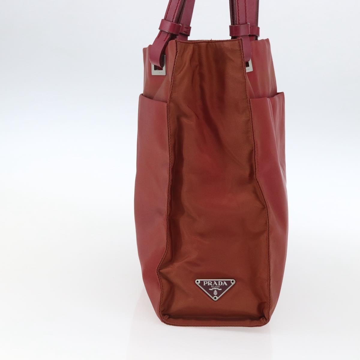 Prada Vintage Tote Tessuto Red Nylon Tote Bag Bag (Pre-Owned)