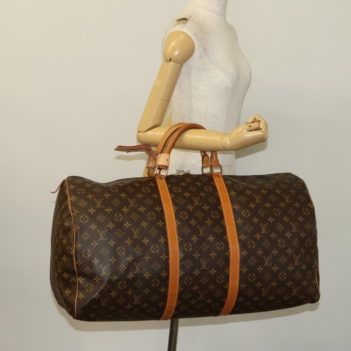 Louis Vuitton Keepall Bag Monogram Canvas Brown Canvas Travel Bag Bag (Pre-Owned)