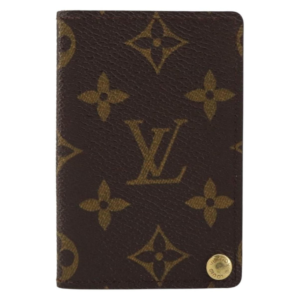 Louis Vuitton Porte Cartes Pression Card Case Monogram Canvas Brown Canvas Card Holders Accessory (Pre-Owned)